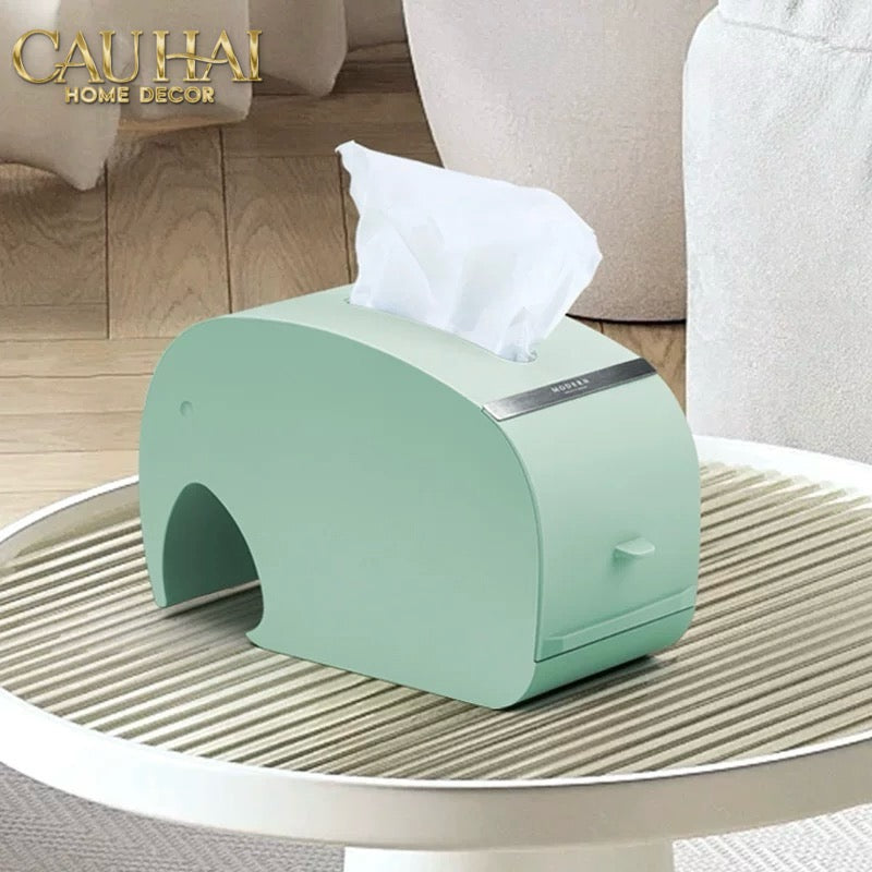 Hộp Khăn Giấy Voi Turquoise Éléphant Arc Tissue Box-CẬU HAI HOME DECOR