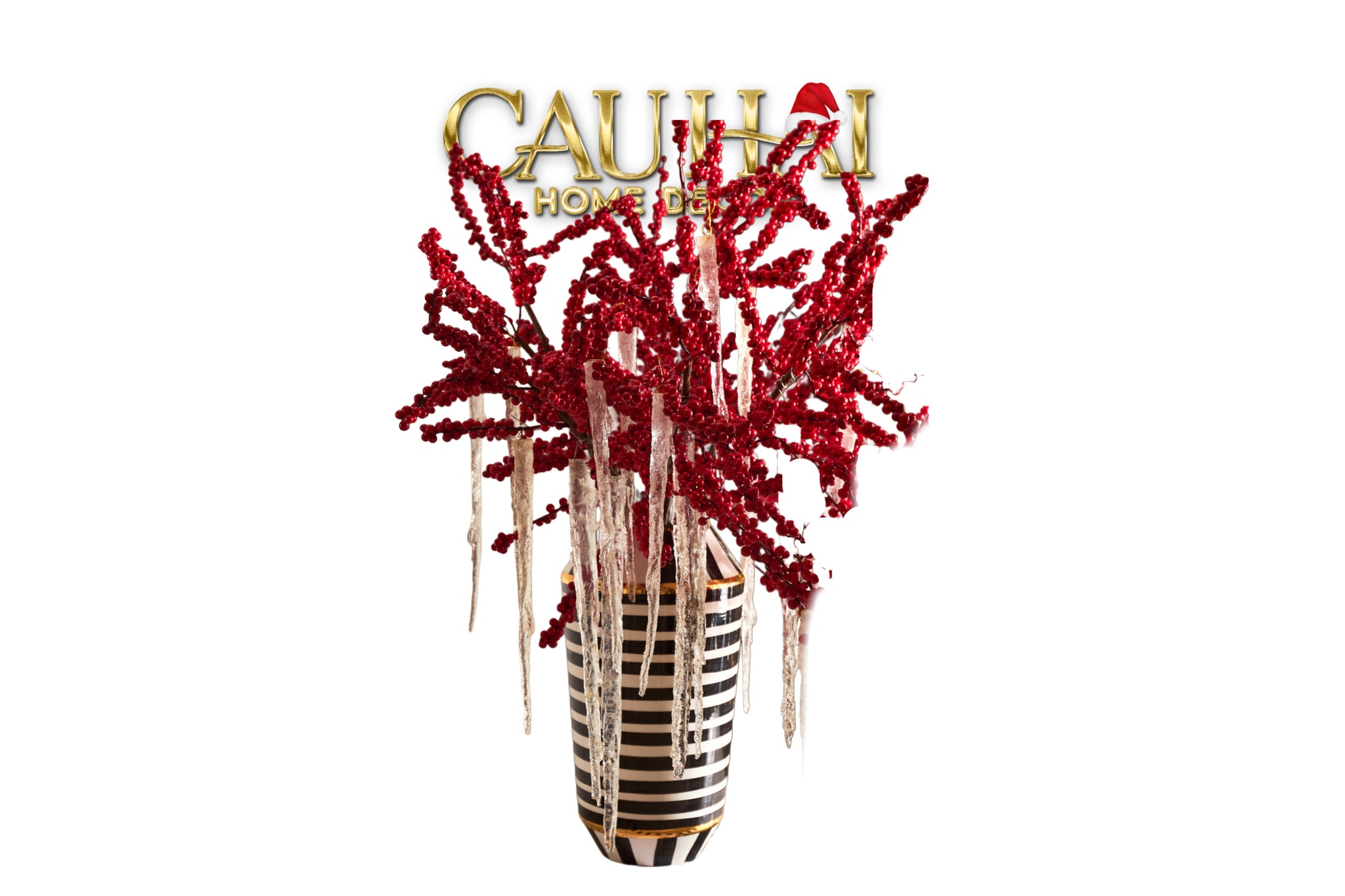 Fêtes Couture - Set Bình Và Hoa Winterberry Icicle H40-CẬU HAI HOME DECOR