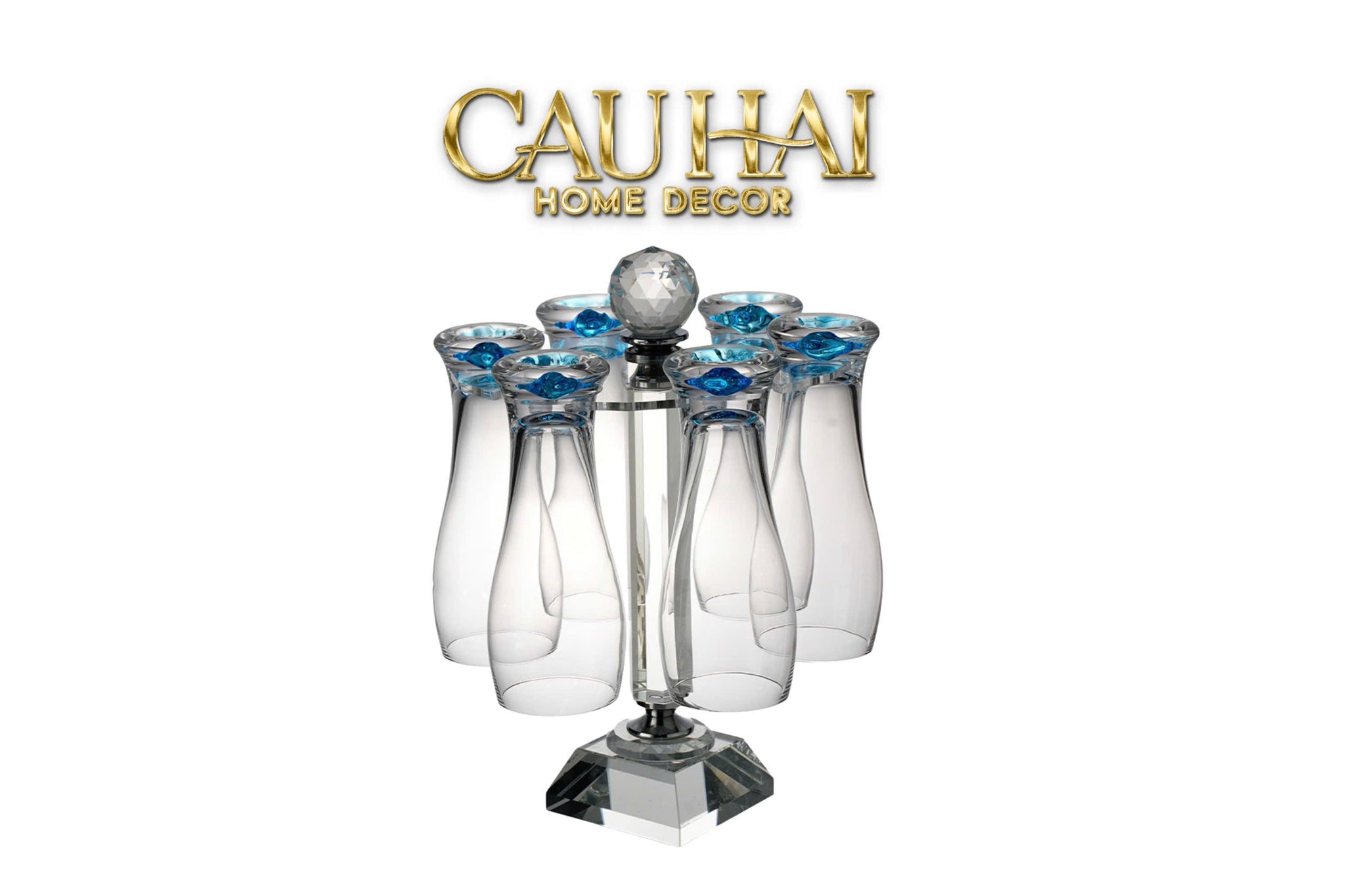 HOME COUTURE - SET 6 LY OCEANAMI  & CRYSTAL STEMWARE RACK 320ML