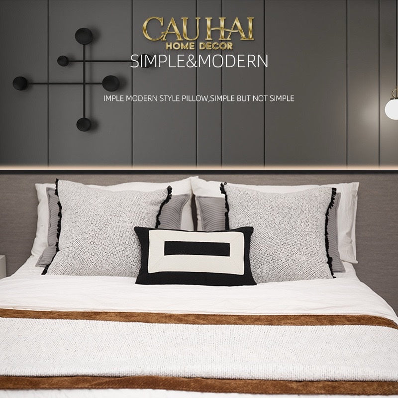 GỐI TWEED LUX LEATHER  MINUS ARCH 30X50