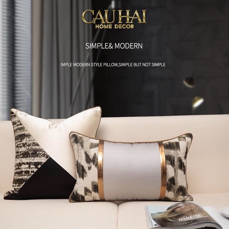 GỐI LỤA JACQUARD OPHELIA CEINTURE MÉTALLIQUE  30x50