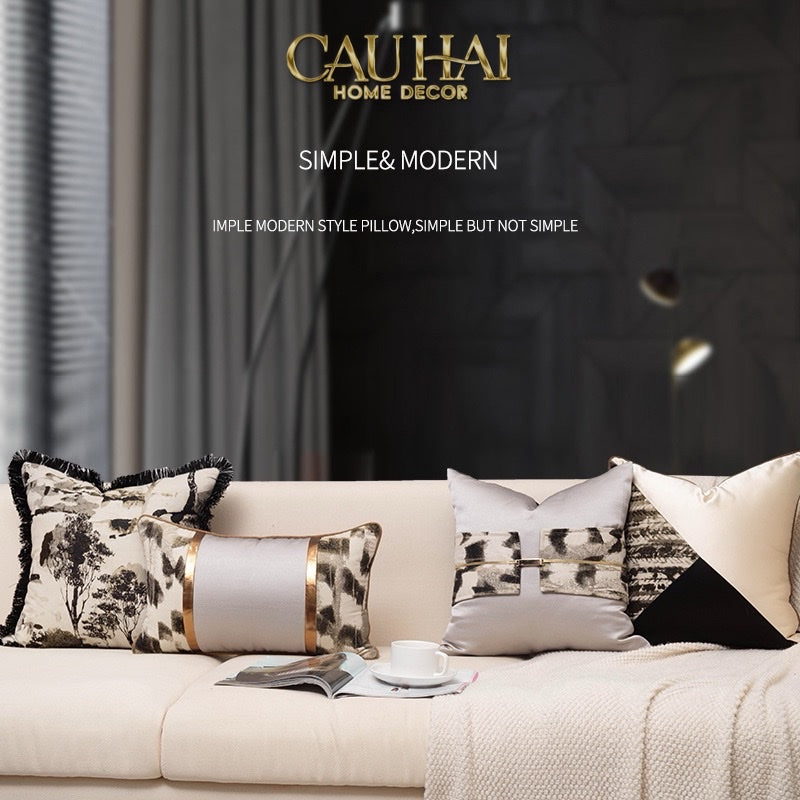 VỎ GỐI LỤA JACQUARD OPHELIA CEINTURE MÉTALLIQUE 45