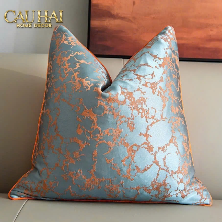 VỎ GỐI LỤA JACQUARD EQUESTRIAN FLAME 50