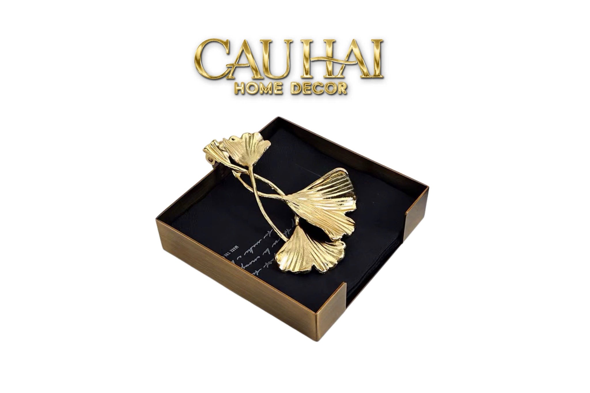 HOME COUTURE - KHAY GIẤY BRASSON MISTLETOE TISSUE TRAY