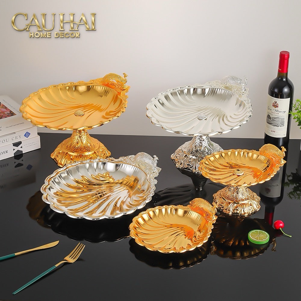 Đĩa Khổng Tước Persian Argenté Impérial Paon Plateau-CẬU HAI HOME DECOR