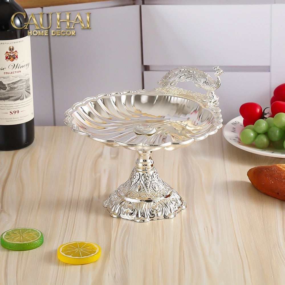 Đĩa Khổng Tước Persian Argenté Impérial Paon Plateau-CẬU HAI HOME DECOR