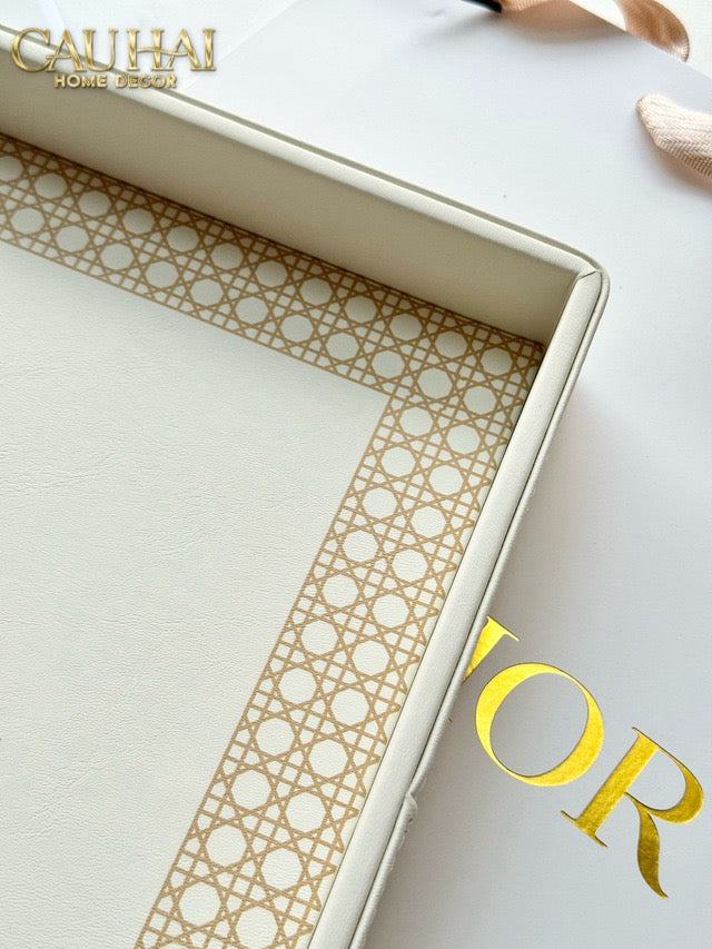 Home Couture - Khay Lux Leather 30X40 D'Ivoire-CẬU HAI HOME DECOR