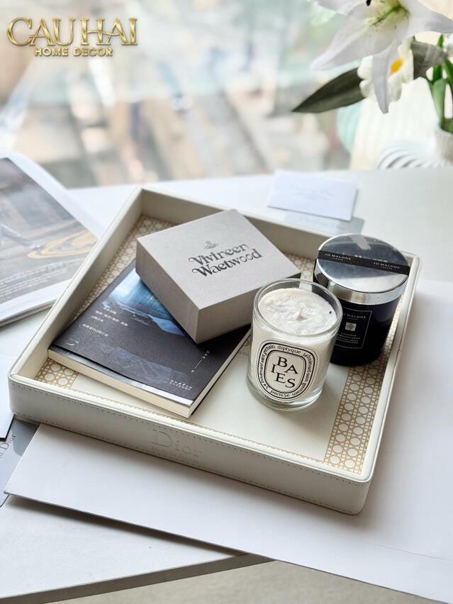 Home Couture - Khay Lux Leather 30X40 D'Ivoire-CẬU HAI HOME DECOR