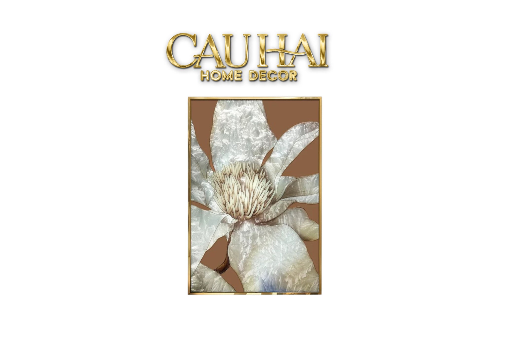 Maison Couture - Tranh Khảm Men Thuỷ Tinh Thủ Công Khung Thép Không Gỉ Gilded Prism Enamel - Crystal Bloom 70x100