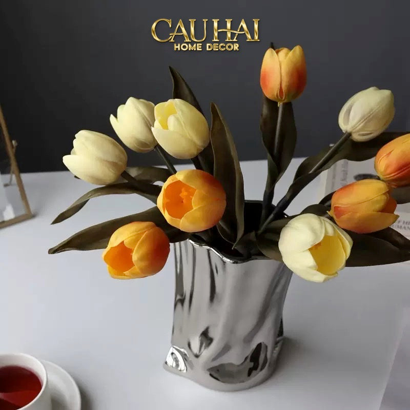 Set 7 Hoa Tulip Cranberry - Tulipe De Grandeur-CẬU HAI HOME DECOR