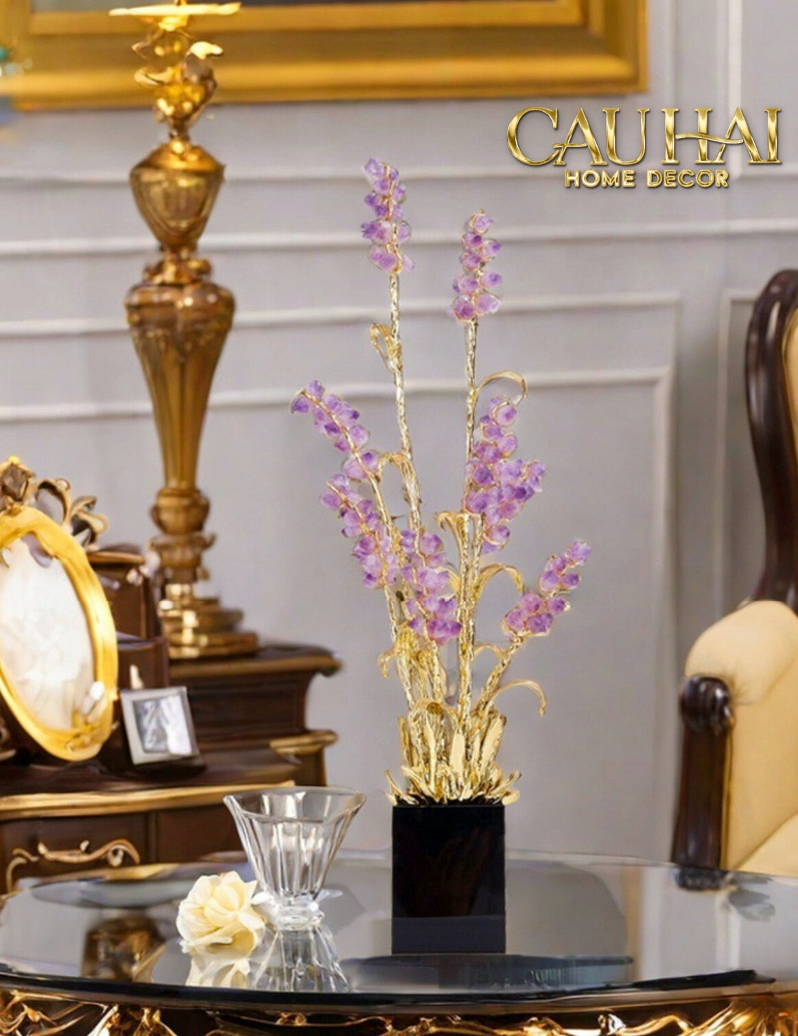 Home Couture - Tượng Lúa Mì Brasson Épi Doré Améthyste Première Galerie-CẬU HAI HOME DECOR