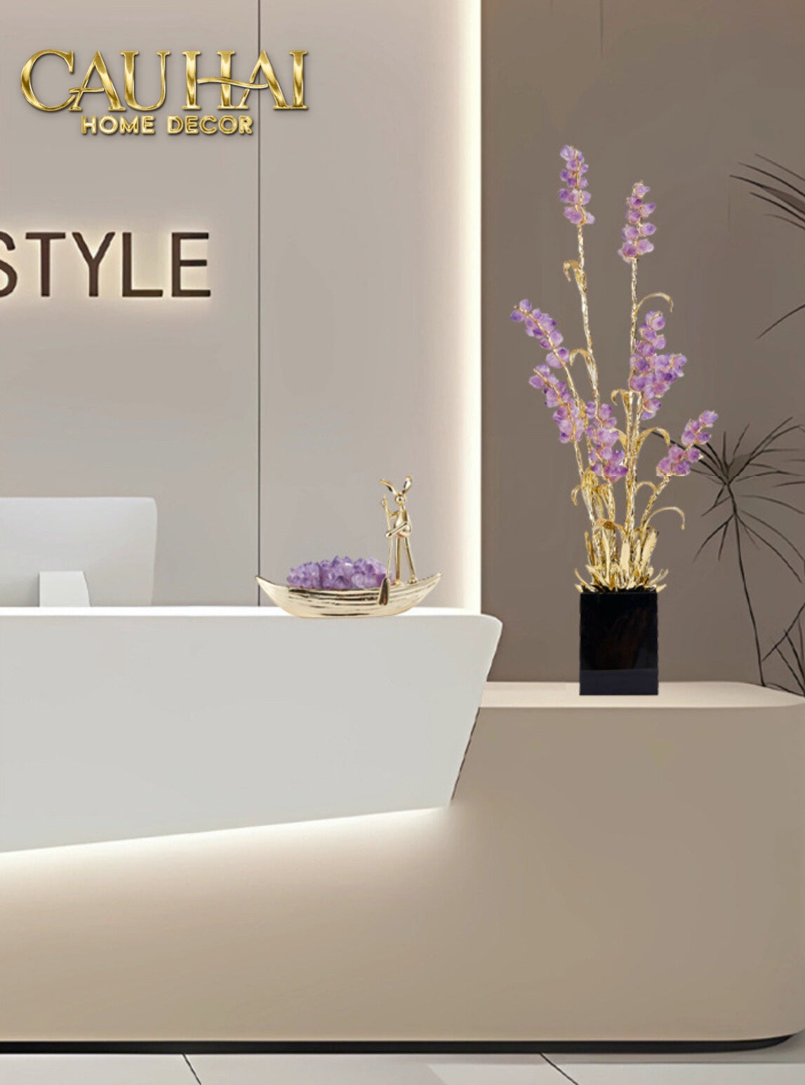 Home Couture - Tượng Lúa Mì Brasson Épi Doré Améthyste Première Galerie-CẬU HAI HOME DECOR