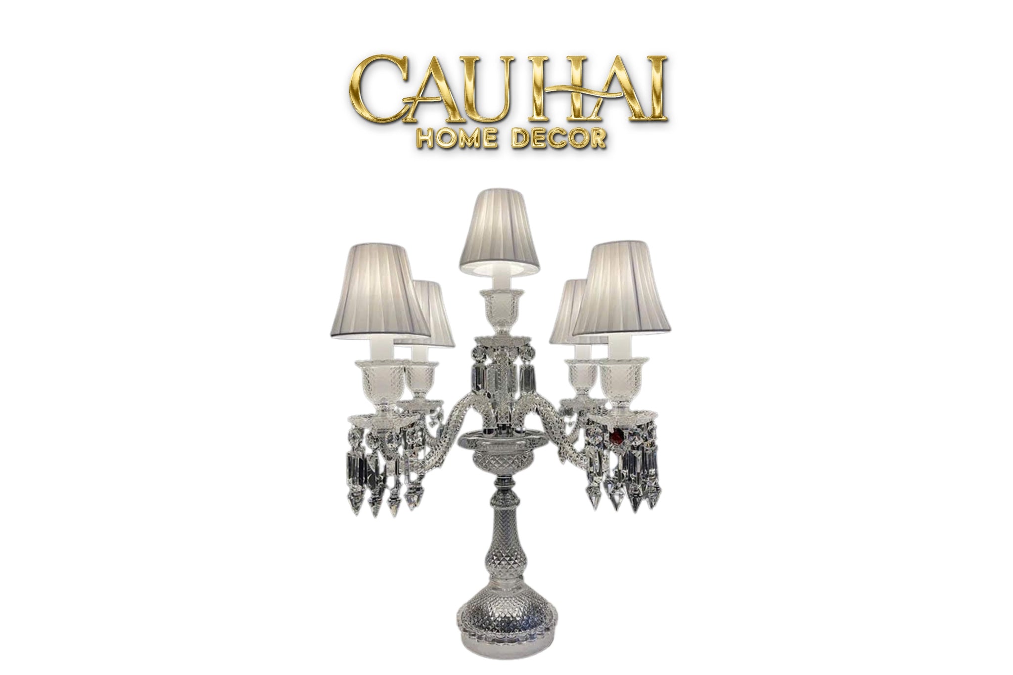 Home Couture - Đèn 5 Đỉnh Candelabre Couronne Zénith En Cristal Classique-CẬU HAI HOME DECOR