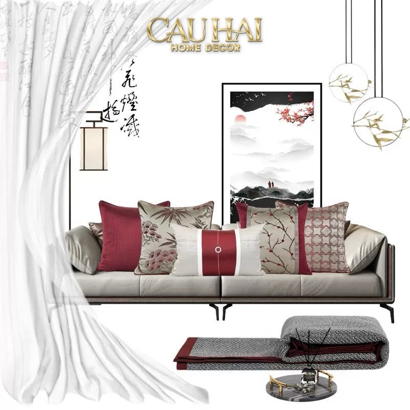 VỎ GỐI LỤA FLEURS DE SOIE CRAMOISIES 45