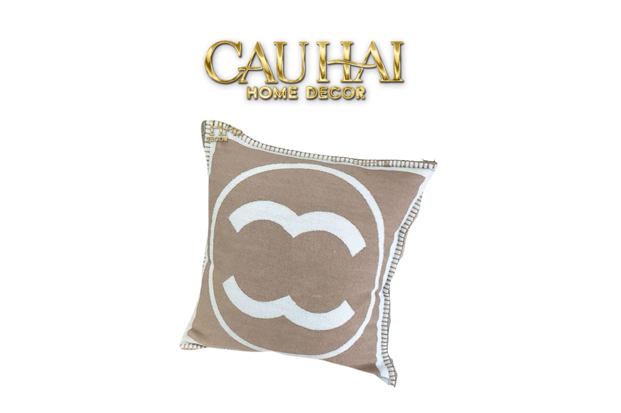 Les Cussins D’Élégance  - Vỏ Gối  Tweed Coco 45 - Beige