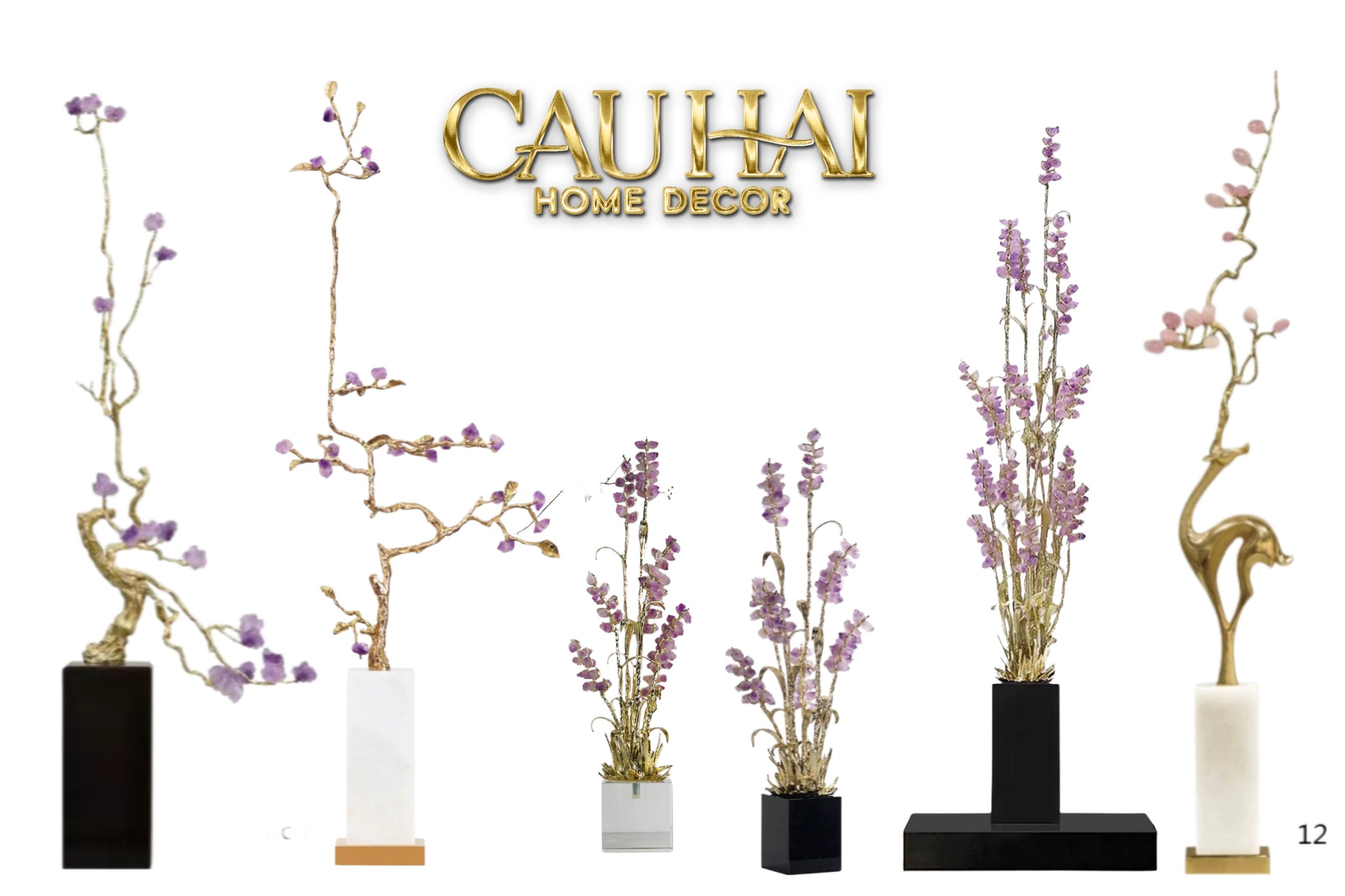 Home Couture - Tượng Lúa Mì Brasson Épi Doré Améthyste Première Galerie-CẬU HAI HOME DECOR