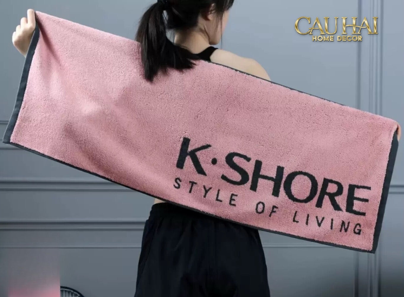 KHĂN THỂ THAO 38x120 - K.SHORE SPORTY TOWEL PINK-CẬU HAI HOME DECOR