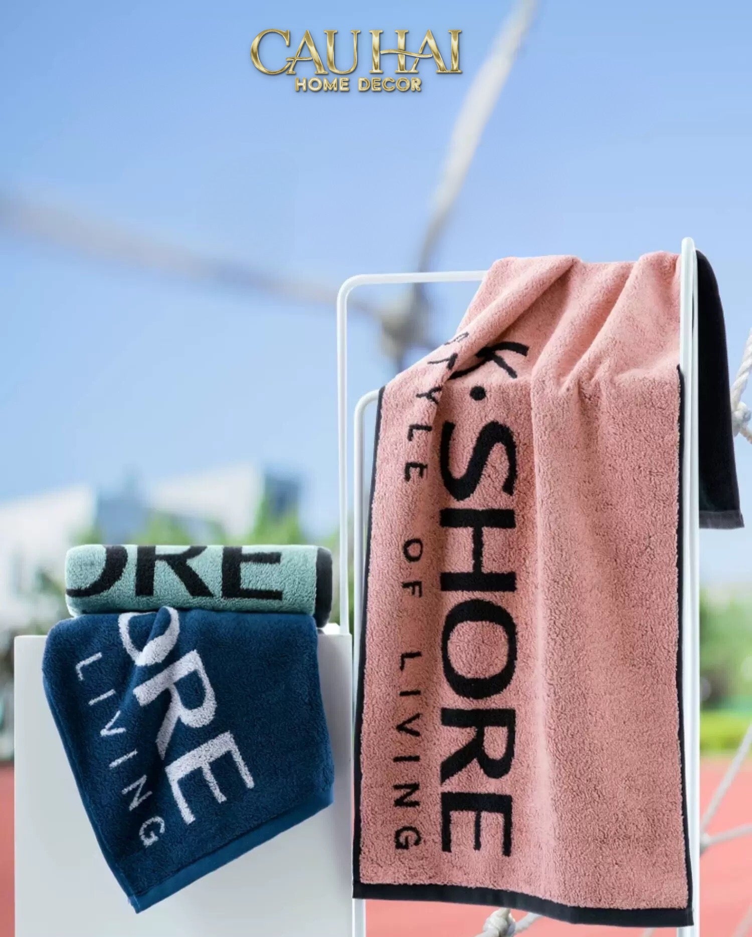 KHĂN THỂ THAO 38x120 - K.SHORE SPORTY TOWEL PINK-CẬU HAI HOME DECOR