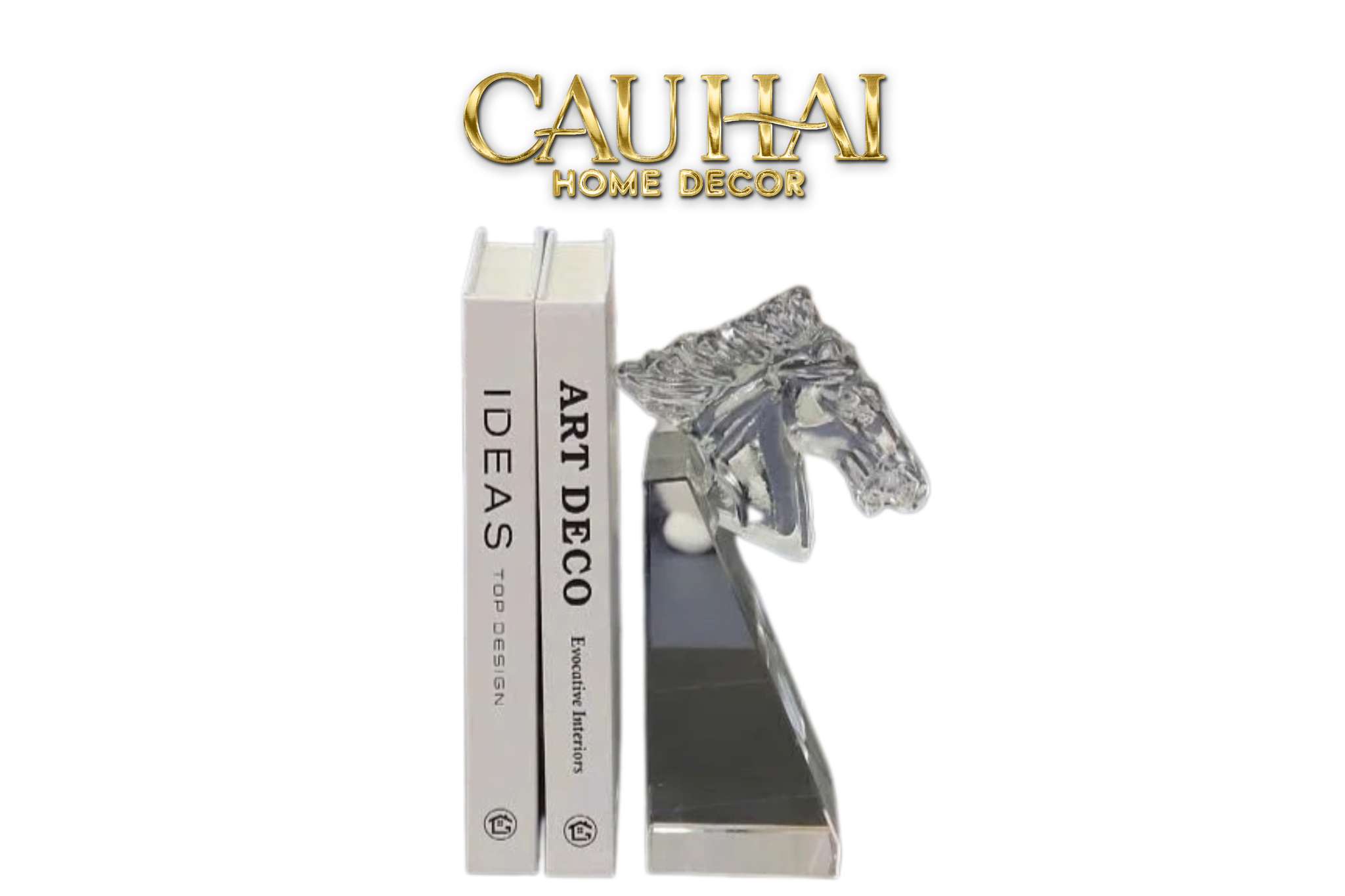 Maison Couture - Chặn Sách Ngựa Pha Lê Cristallerie Cavalier Bookend - CẬU HAI HOME DECOR
