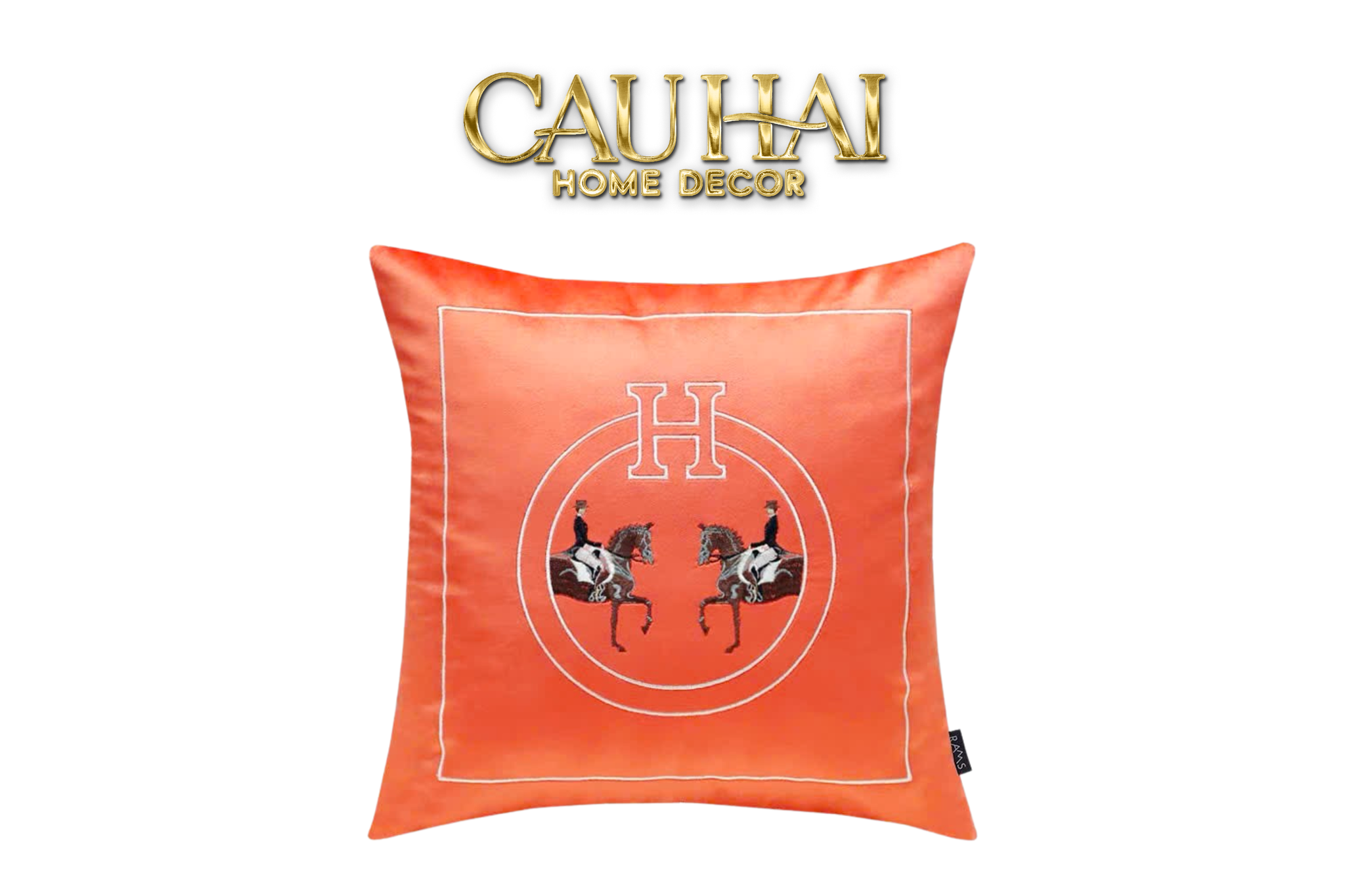 Vỏ Gối Nhung Terra Velour Equestrian Horseman 45-CẬU HAI HOME DECOR