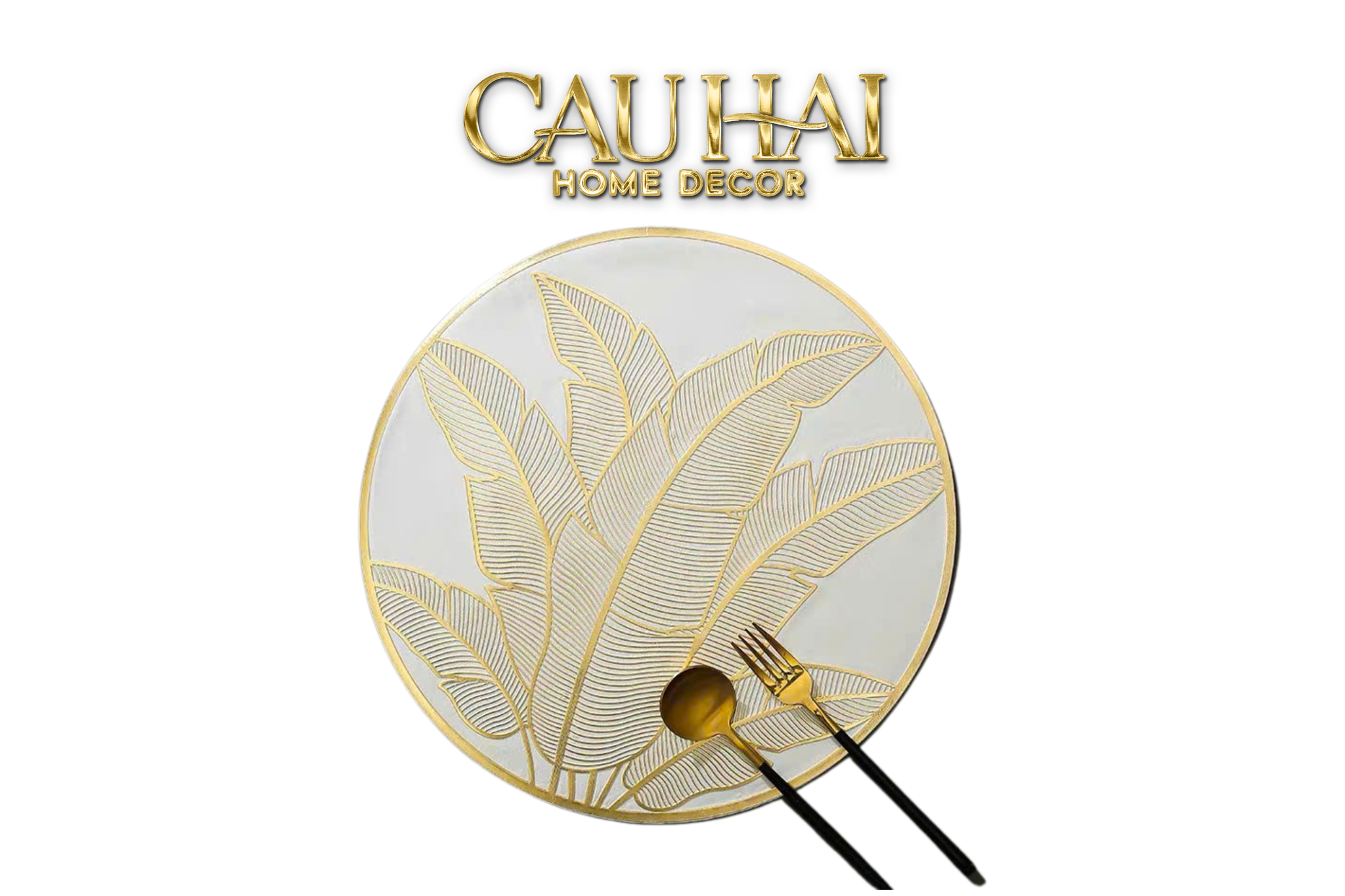 Set 2 Tấm Lót Bàn Ăn - Placemat Golden Banana Leaf D38