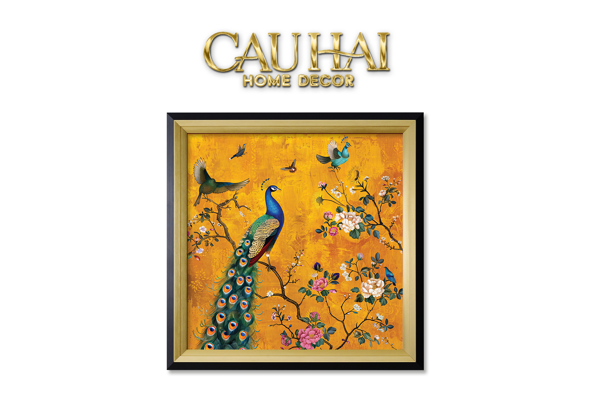 Tết Couture - Tranh Canvas Uv Gen5 Flora De Fortune Paon Impérial 108x108