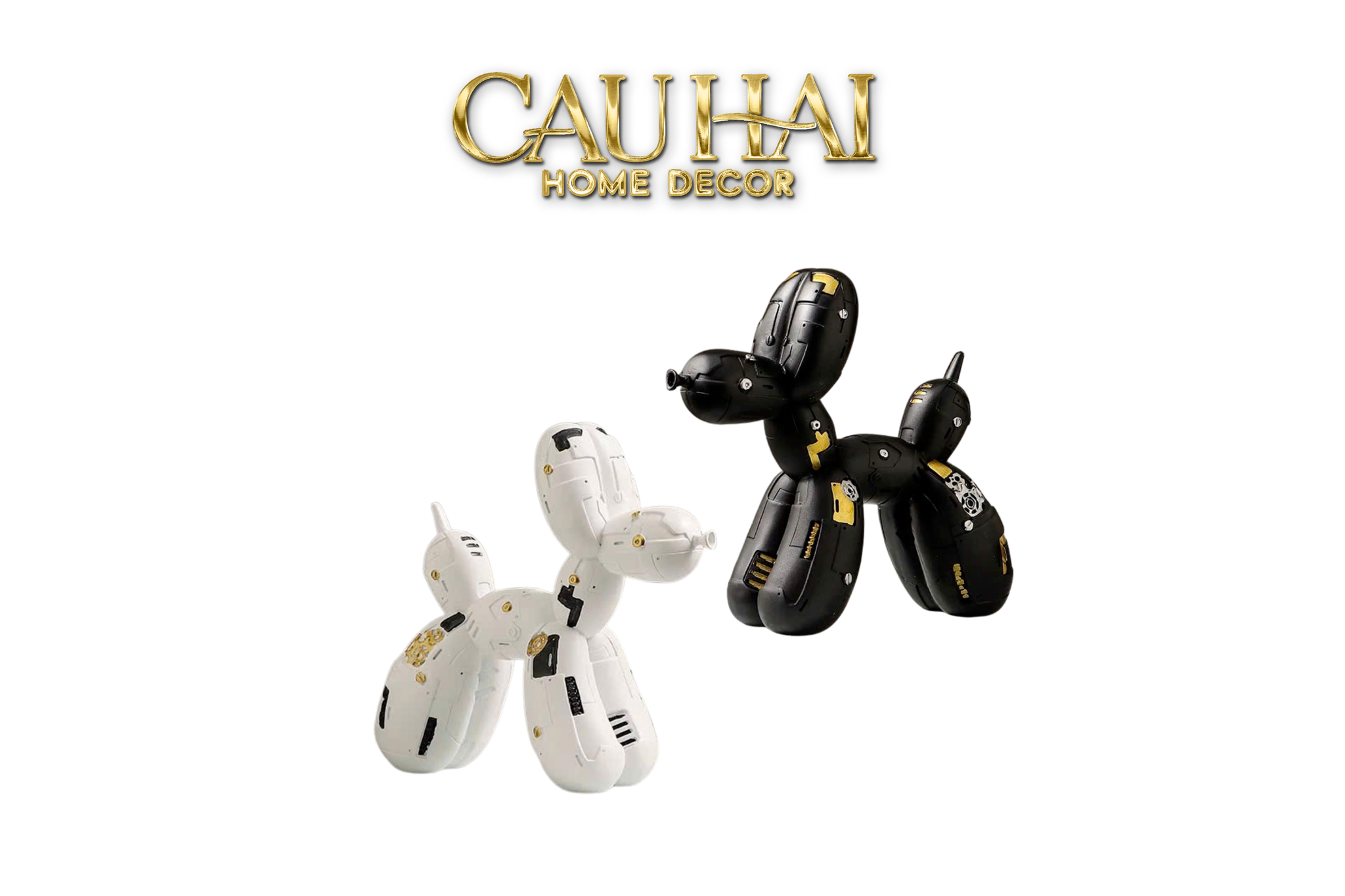 TƯỢNG PUPPY BALLOON PUPP-X MÉCANIQUE  BLANC / NOIR