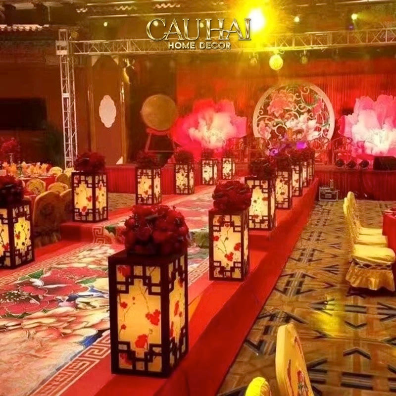 Tết Couture - Đèn Hộp Trụ Hỷ Yến Cát Tường H60