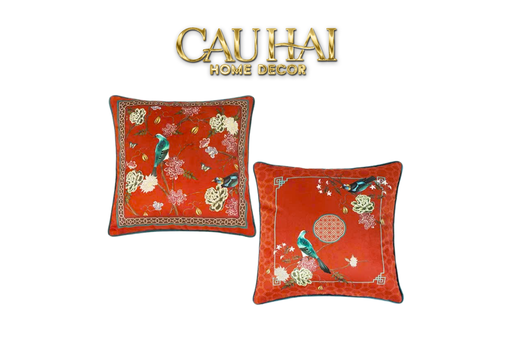 Tết Couture - Vỏ Gối Nhung Qing Dynasty Crimson Legacy 45 - CẬU HAI HOME DECOR