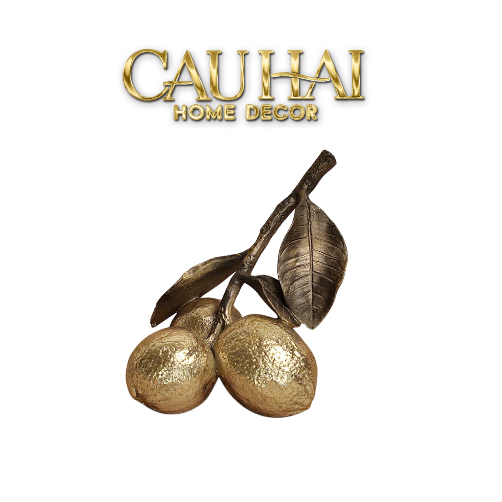 Tượng Chùm Chanh Mạ Vàng — Vermeil Citron Trois-TƯỢNG TRANG TRÍ-CẬU HAI HOME DECOR