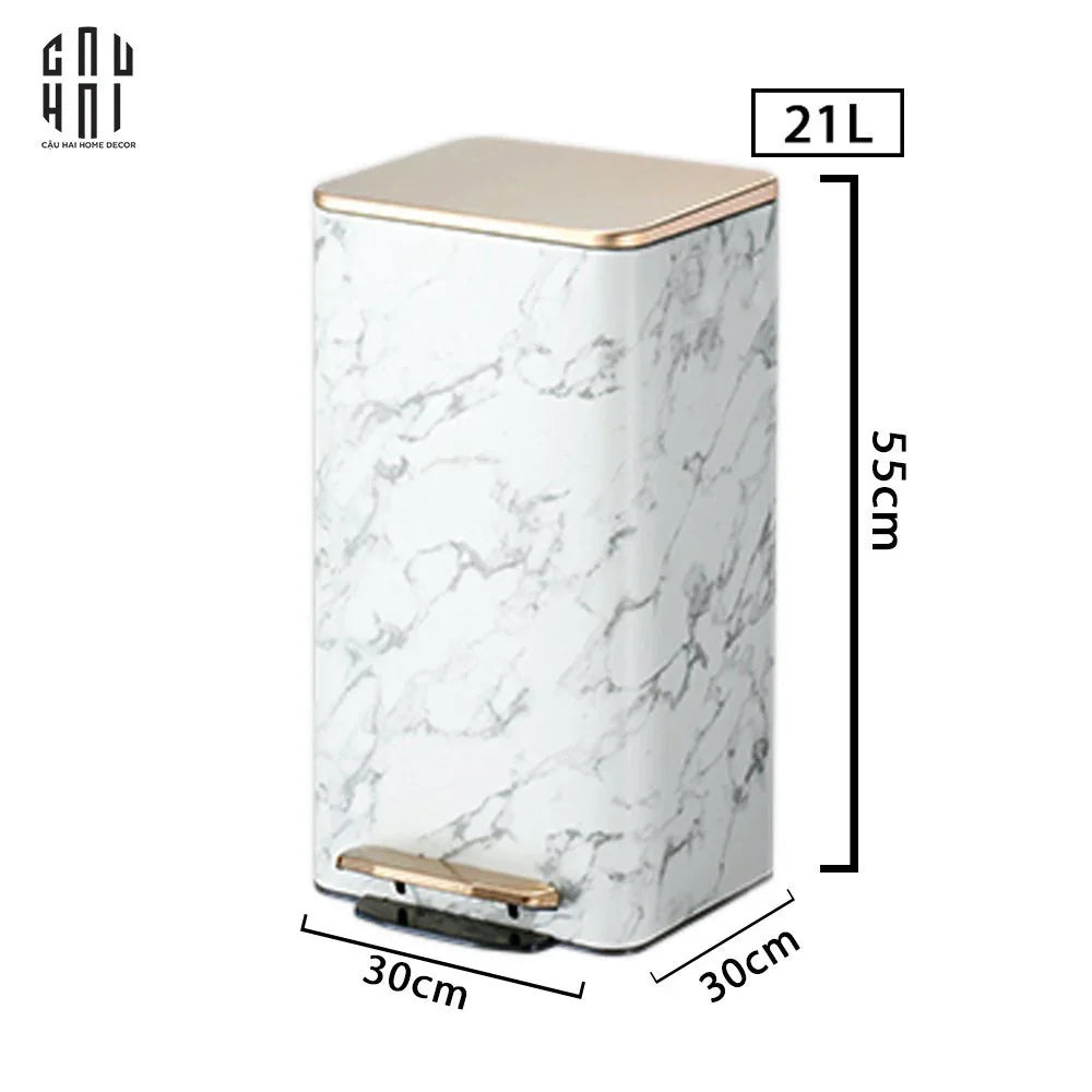 ARTHUR 21L MARBLE TRASH BIN SS25 HOME COUTURE-CẬU HAI HOME DECOR