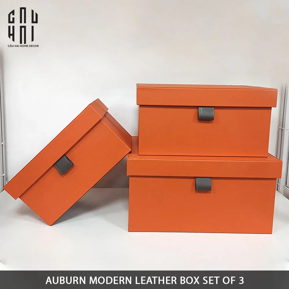 AUBURN MODERN LEATHER BOX - SET 3-CẬU HAI HOME DECOR
