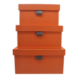 Auburn Modern Leather Box - Set 3 23x20x17 / 36x24x19 / 40x29x20