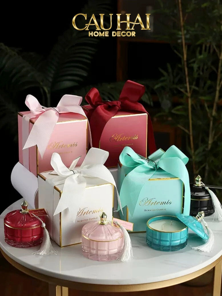 Lọ Crystal Mosaic Aqua/Onyx-CẬU HAI HOME DECOR