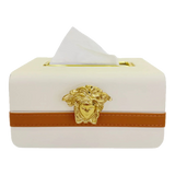 Hộp Khăn Giấy Lux Ivory Leather Medus Spéciale Édition-HỘP KHĂN GIẤY-Đối tác tại Trung Quốc theo từng đơn đặt hàng-CẬU HAI HOME DECOR