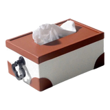 Nouveau Lace Texture Cognac Leather Tissue Box Fw25