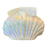 Ceramic White Seashell Tissue Box