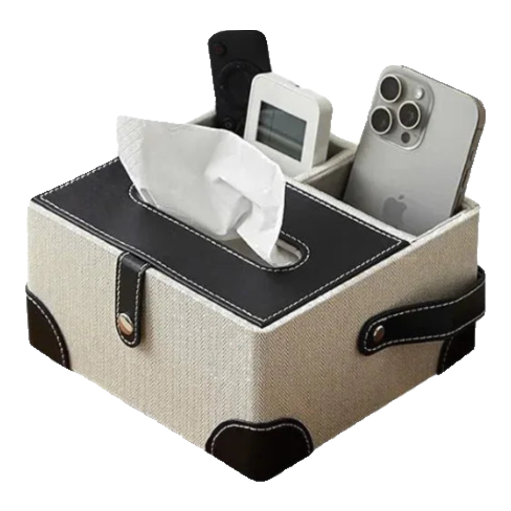 Handy Black Evelyn Leather Tissue Box