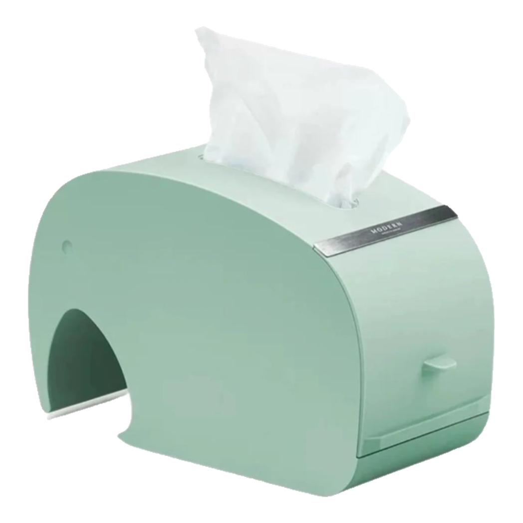 Turquoise Elephant Arc Tissue Box