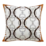 Vỏ Gối Nhung Horsebit Noble Héritage - Blanc Motif 45