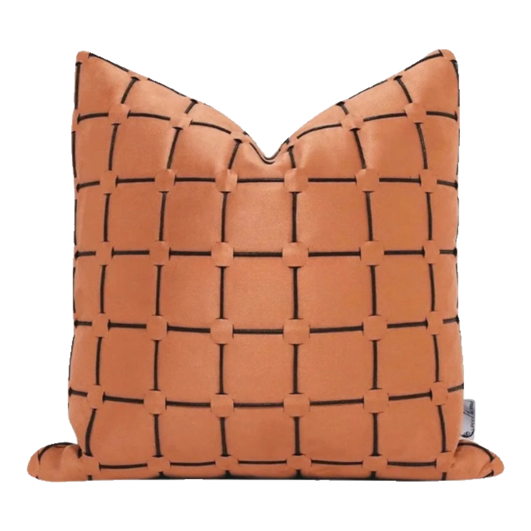 Lux Leather Crossline Terra Velvet Cushion Cover 45