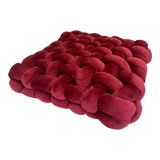 Sweet Burgundy Biscuits Crochet Pillow