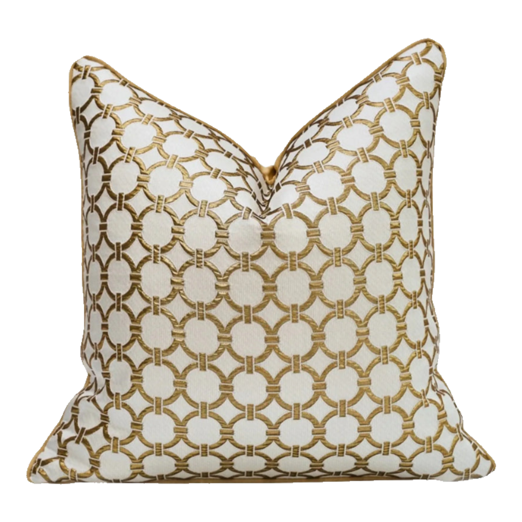 D'Or Orion Chain Motif Jacquard Silk Pillowcase 45