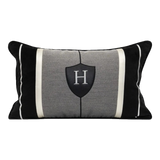 Noir Heritage H Crest Velvet Pillow 30x50