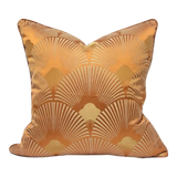 Jacquard Tangerine D'Or Art Deco Fan Cushion Cover 45