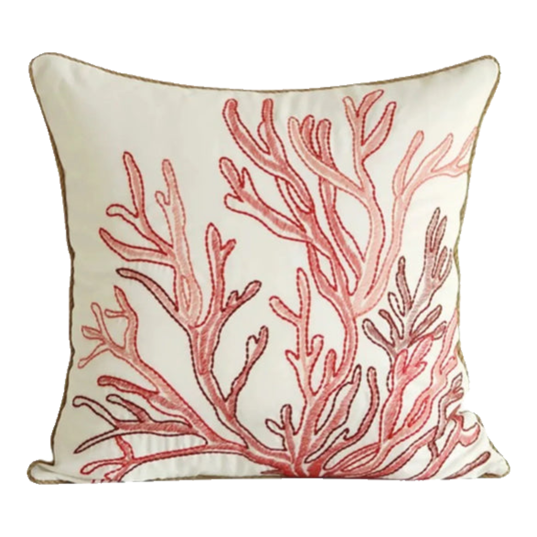 Vỏ Gối Thêu San Hô Rouge Embroidery Coral 50