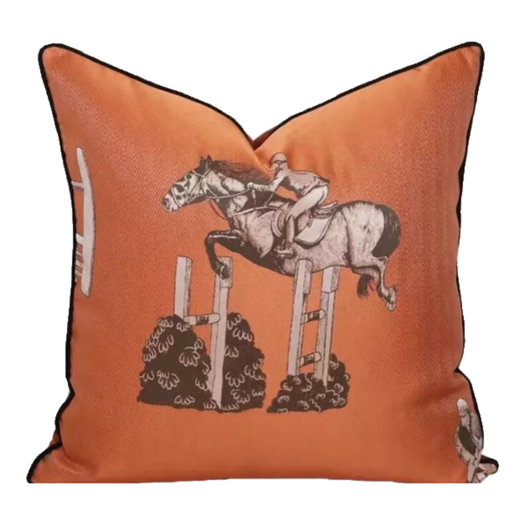 Vỏ Gối Lụa Satin Équestre Burnt-O 45