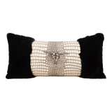 Gối Lông Minuit Ivory Leather Serpent Bull Iconique 30X60