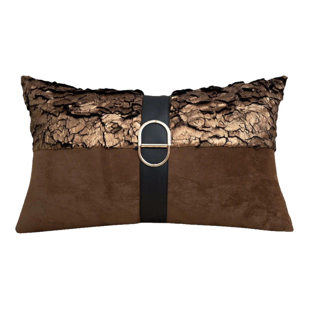 Gối Jacquard Galliano D’Or Bronze Leather 30X50