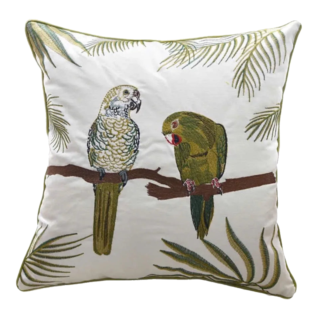 Vỏ Gối Canvas Thêu Tropical Harmony Lovebird 45